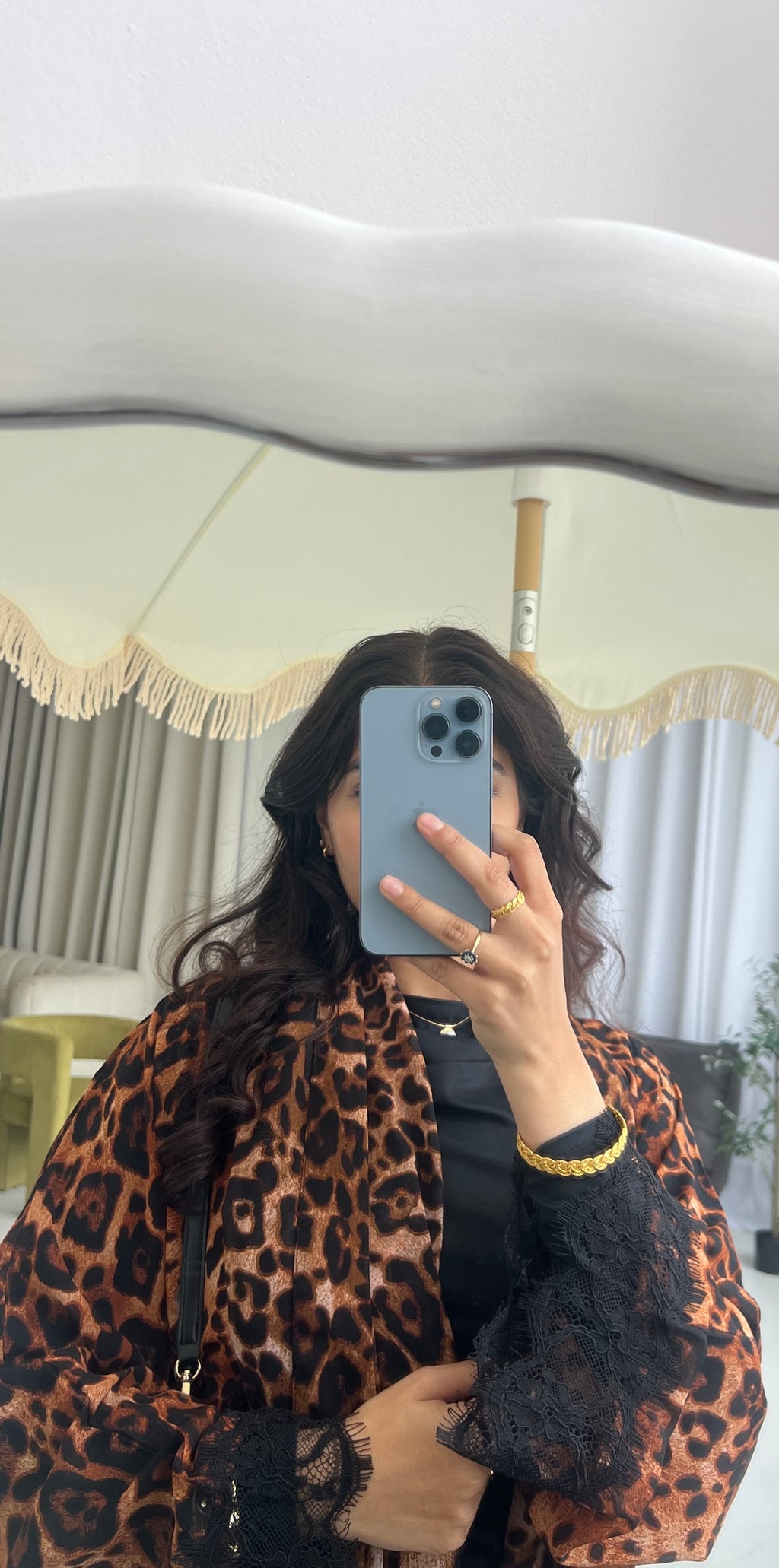 Leopard Print Lace Abaya