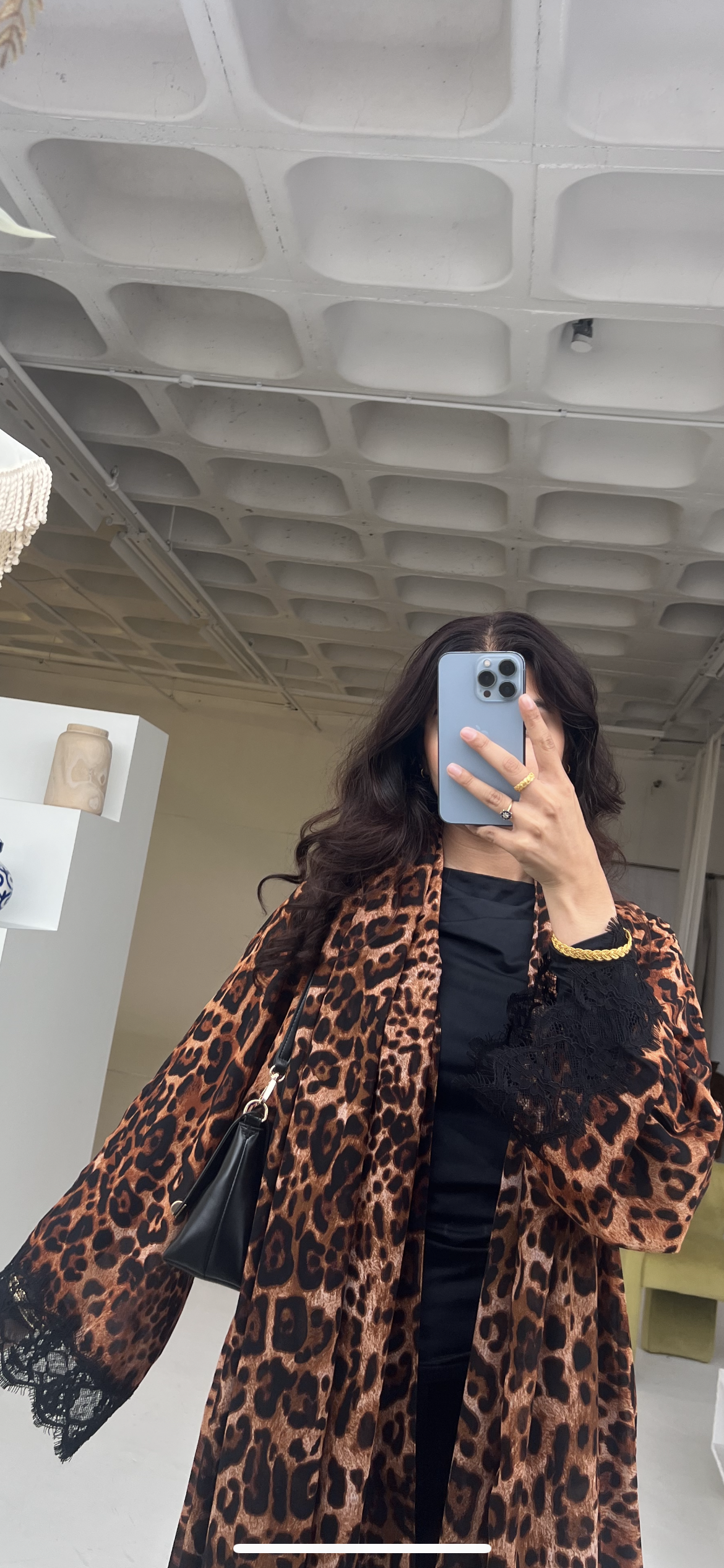 Leopard Print Lace Abaya