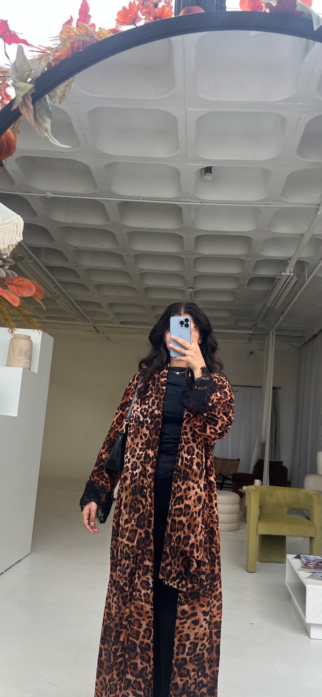 Leopard Print Lace Abaya